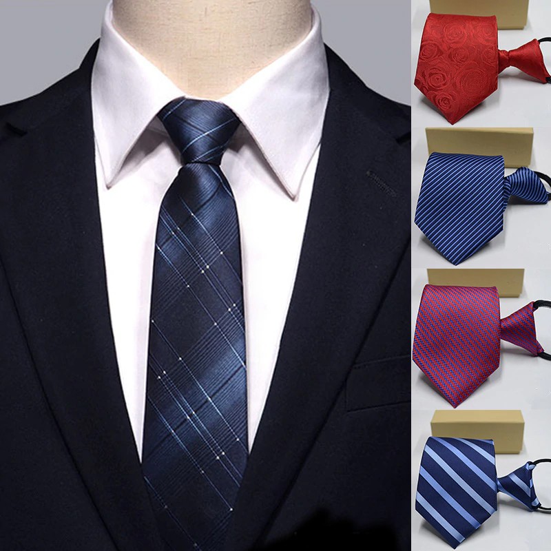 ภาพหน้าปกสินค้าเนคไท เนคไทสำเร็จรูป ไม่ต้องผูก แบบซิป Men Zipper Tie Lazy Ties Fashion 8cm Business Necktie For Man จากร้าน magicsoft บน Shopee