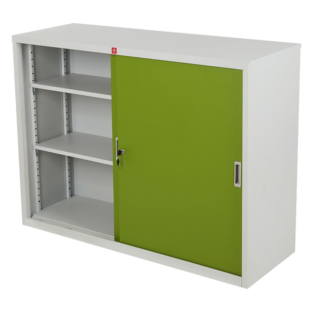 ตู้เอกสาร-ตู้เหล็กบานเลื่อนทึบ-kss-120-gg-สีเขียว-เฟอร์นิเจอร์ห้องทำงาน-เฟอร์นิเจอร์และของแต่งบ้าน-cabinet-steel-kss-120