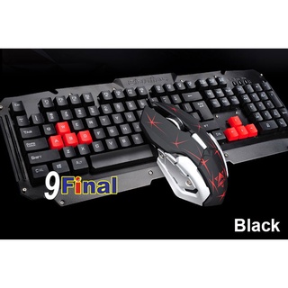 9FINAL HK6700 ชุดเมาส์ + คีย์บอร์ดไร้สาย Wireless Usb Gaming Keyboard