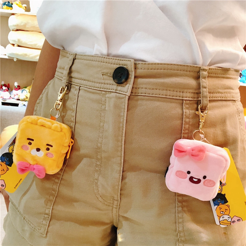 เคสหูฟัง-ลาย-kakao-friends-apeach-ryan-ชนิดผ้ากำมะหยี่-ขนนิ่ม-สำหรับ-airpods-huawei-flypods-freebuds-i7s-i9s-i12s