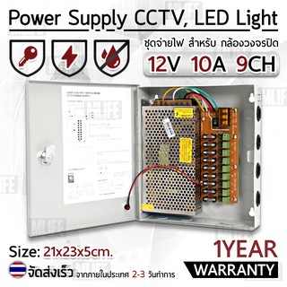 รับประกัน 1 ปี - ตู้ไฟฟ้า สวิตชิ่ง 12V 10A ตู้ไฟสำเร็จรูป กล่องแปลงไฟ กล่องจ่ายไฟ กล้องวงจรปิด Switching Power Supply