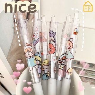 Kawaii ปากกาหมึกเจล ลายการ์ตูนน่ารัก ขนาด 0.5 มม. สีดํา เครื่องเขียน สําหรับนักเรียนผู้หญิง