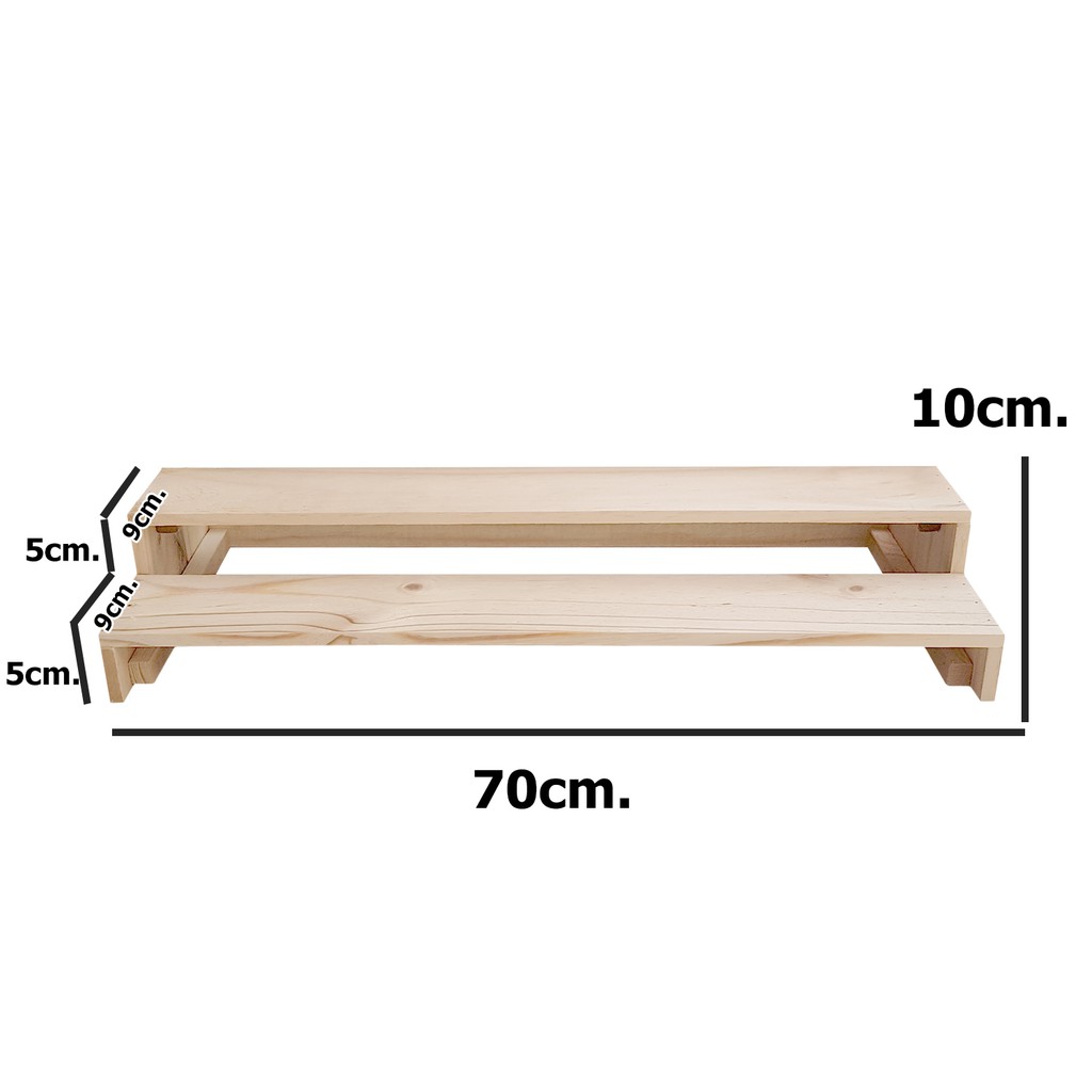 ชั้นไม้วางของ-ชั้น-70x18x10-cm-ขั้นบันได-ไม้สนแท้-สำหรับวางของโชว์-ของขาย-พระเครื่อง-กระบองเพชร