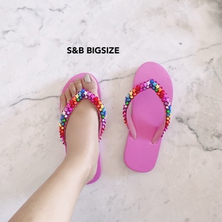 ภาพขนาดย่อของภาพหน้าปกสินค้า️ 𝗝𝗼𝘆 ️ รองเท้าไซส์ใหญ่ 36 - 45 ️ รองเท้าแตะหนีบ ลูกปัด รองเท้าไปทะเล ️ แฮนเมด Bigsize จ่ายปลายทาง plussize beads จากร้าน sabybata บน Shopee ภาพที่ 5
