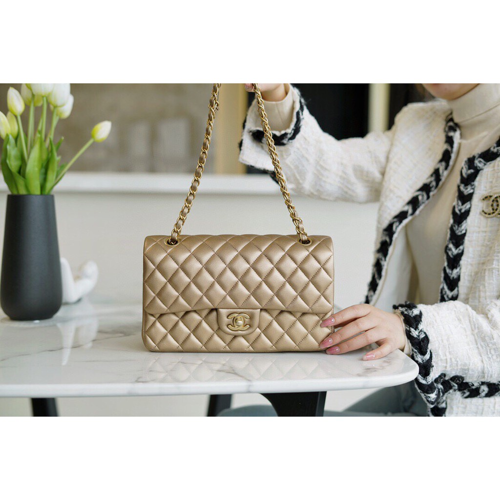 พรี-chanel-classic-flap-25cm-หนังแกะ-กระเป๋าสะพาย-กระเป๋าแฟชั่นหนังแท้กระเป๋าเดินทาง-แบรนด์เนน