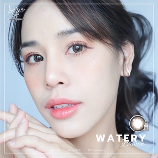 คอนแทคเลนส์ Watery Brown / Gray (Lovelysoft) ขนาดมินิ 🌷 ตาแบ๊ว น่ารัก มีขอบ