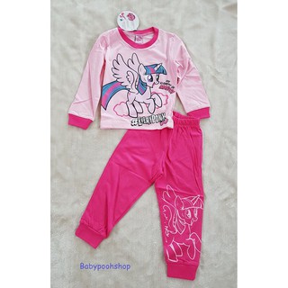 Disney : ชุดนอนแขนยาว ขายาว สกรีนลายม้าโพนี่ สีชมพู size 1-3y