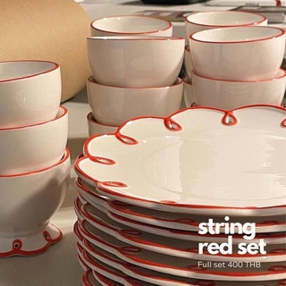 พร้อมส่ง💓🧤STRING RED PLATE/CUP /จาน/ถ้วย 🧤