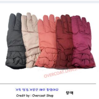 สินค้า ถุงมือกันหนาวผ้า มีขนเป็ดด้านในสำหรับผู้หญิง