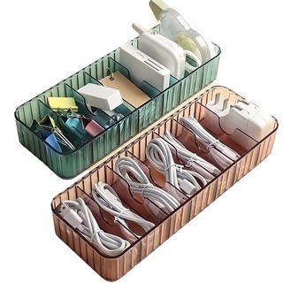 26 MARCH STORE🍒 กล่องพลาสติกเก็บของอเนกประสงค์ กล่องเก็บสายชาร์จพลาสติก USB