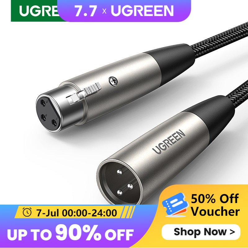 UGREEN XLR to XLR Mic Cable Male to Female Microphone Extension Lead 3 ...