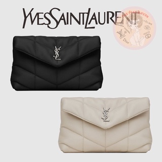 ราคาต่ำสุดของ Shopee 🔥 ของแท้ 100% 🎁YSL/Yves Saint Laurent ยี่ห้อ PUFFER คลัทช์หนังแกะขนาดเล็กใหม่