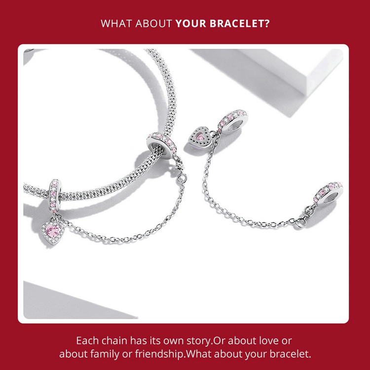 ภาพสินค้าBamoer Beads 925 Sterling Silver Valentine's Day Series Charm 4 style Fashion Accessories Fit DIY Bracelet and Necklace จากร้าน bamoer.th บน Shopee ภาพที่ 6