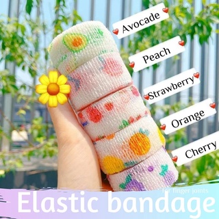 4.5m Self Adhesive Wrap Tape Elastic Bandage Joint Protector 1 Roll Sports Colorful Printed Finger Joints Tape