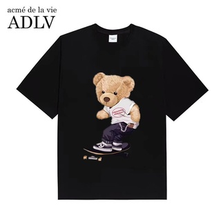 Adlv เสื้อยืดแขนสั้น ผ้าฝ้าย พิมพ์ลาย แฟชั่นสําหรับผู้ชายและผู้หญิง