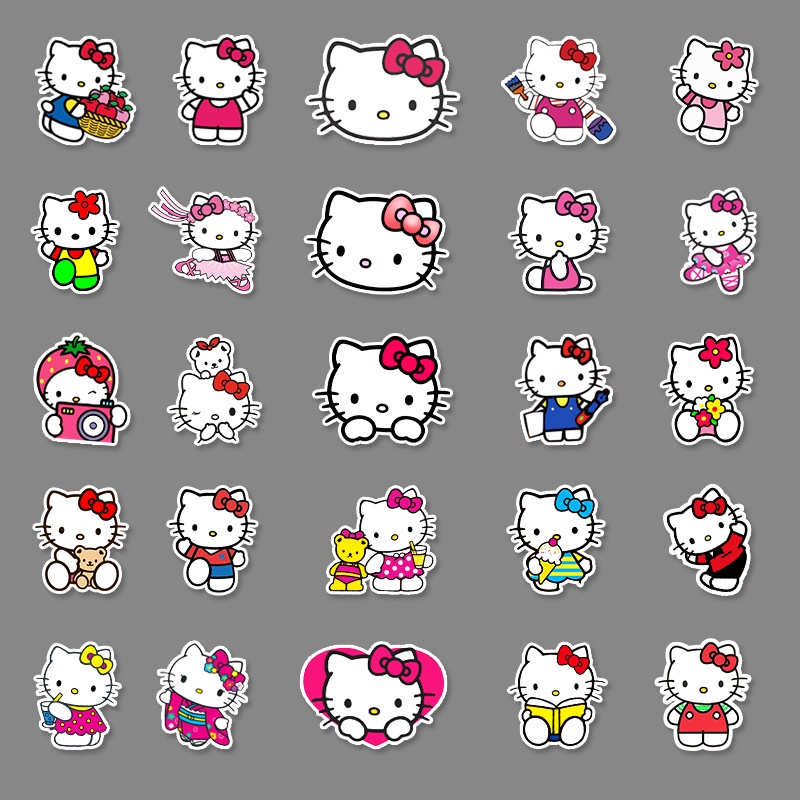 sticker-bomb-50-ชิ้น-สติ๊กเกอร์บอม-ลายคิตตี้-kitty-เอาไว้ติด-สติ๊กเกอร์โน๊ตบุ๊ค-ติดตู้เย็น