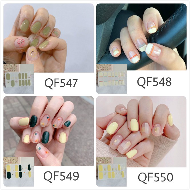 สติ๊กเกอร์ติดเล็บแบบใหม่-nail-sticker-ลายหวานน่ารักมาก-ขายส่งราคาถูก-qf539-qf558