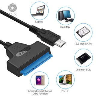 สินค้า usb 3 . 1 type c to sata iii hdd ssd 2 . 5 นิ้วอะแดปเตอร์ฮาร์ดไดรฟ์ 22 - pin