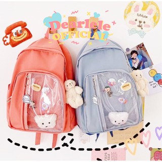 [ ทักแชทสอบถามสต๊อคก่อนกดสั่งซื้อ! ] — * Poodle backpack 🍎 กระเป๋าเป้ใบใหญ่ แถมฟรีตุ๊กตาห้อยกระเป๋า