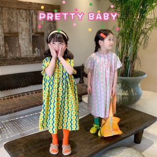 สินค้า PRETTY BABY🧸พร้อมส่ง🧸ชุดเด็กผู้หญิง ชุดกระโปรงเด็ก สีสดใสเนื้อผ้าลื่นเย็นใส่สบาย(155)