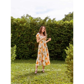 ภาพหน้าปกสินค้า<พร้อมส่ง>「สินค้าลิขสิทธิ์แท้」Iris Boutique IDF014 22/SS Lost in Vacances series - Orange flower dress ชุดเดร ที่เกี่ยวข้อง