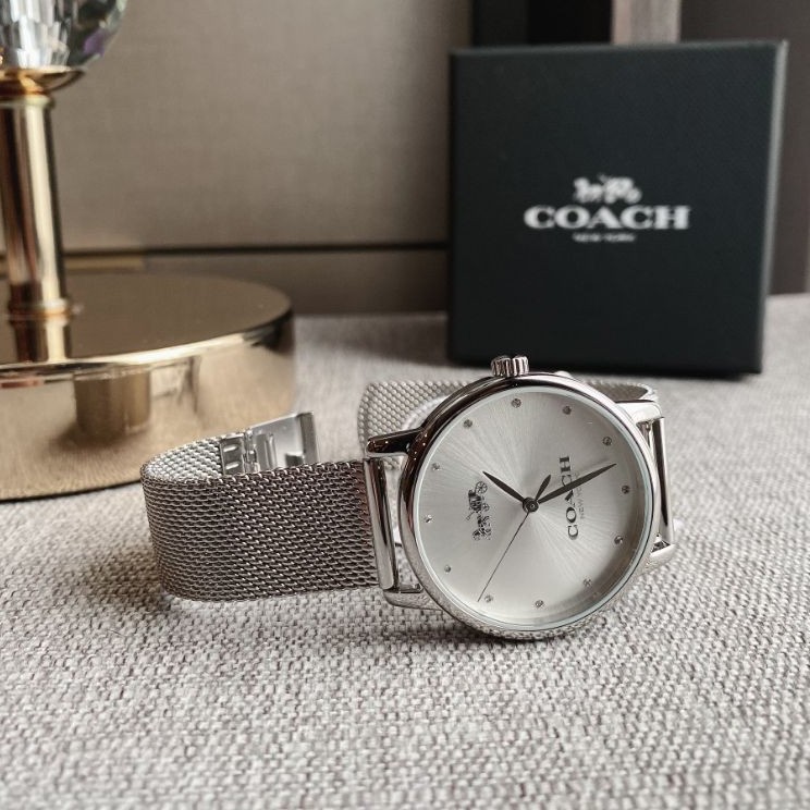 สด-ผ่อน-นาฬิกา-ส่งฟรี-สายแพสีเงิน-coach-14503741-หน้าปัด-36-มิล-coach-silverกล่องแบรนด์-coach