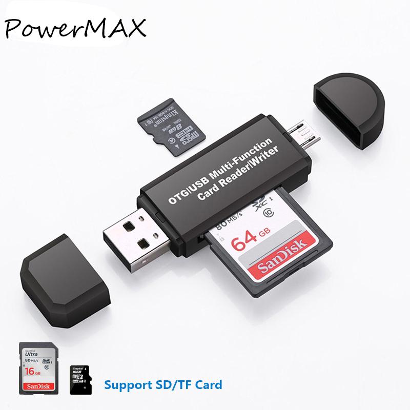 สินค้า Micro USB OTG to USB 2.0 อะแดปเตอร์ SD TF Micro Card Reader สำหรับคอมพิวเตอร์