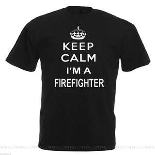 ROUND คอลูกเรือเสื้อยืดผ้าฝ้าย พิมพ์ลาย Keep Calm Firefighter Fireman 12 สี สําหรับผู้ชาย S 3 BFbjij16OPklbj26-4XL