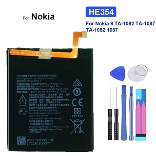 แบตเตอรี่สำหรับ Nokia 9 Nokia9 PureView TA-1082 TA-1087/354 TA 1082 1087 3320MAh HE354 โทรศัพท์มือถือ Bateria + เครื่องม