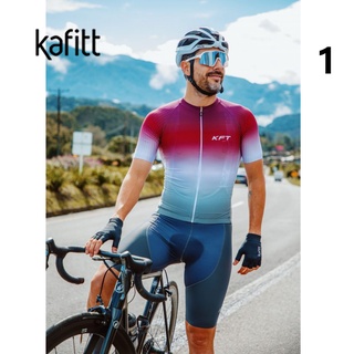 Kafitt ชุดเสื้อแขนสั้น กางเกงขาสั้น แห้งเร็ว สําหรับผู้ชาย เหมาะกับการขี่รถจักรยาน 2 ชิ้น