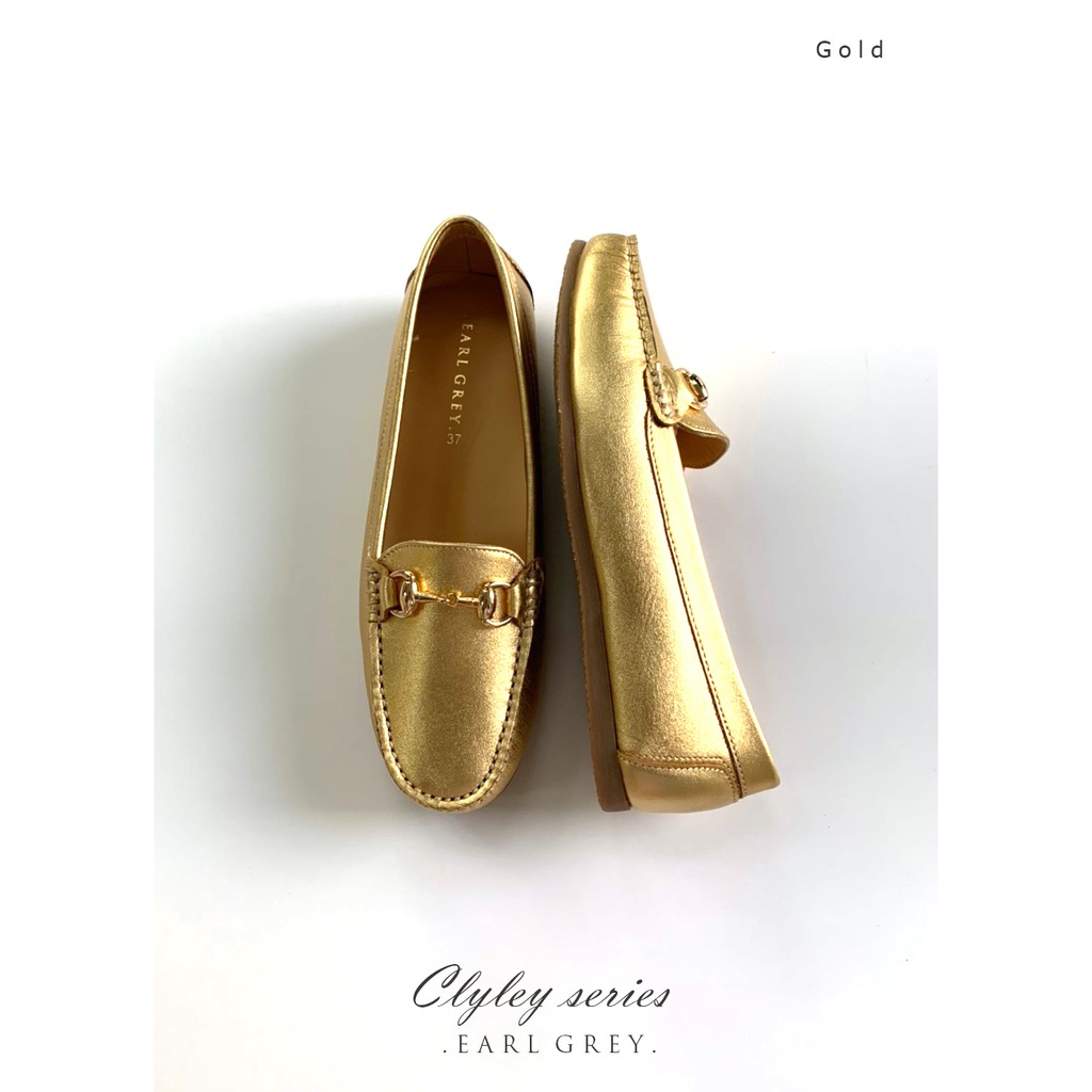 earl-greyรองเท้าหนังแท้-หนังนิ่ม-พื้นนุ่ม-มีซัพพอร์ต-รุ่น-clyley-series-in-metallic-gold
