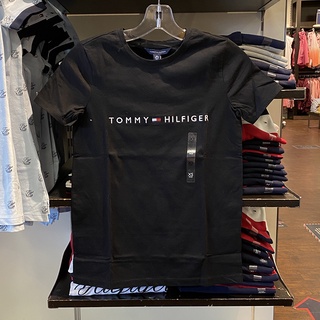 เสื้อยืดแขนสั้น คอกลม พิมพ์ลายโลโก้ตัวอักษร Tommy สวมใส่สบาย สําหรับผู้ชาย และผู้หญิง