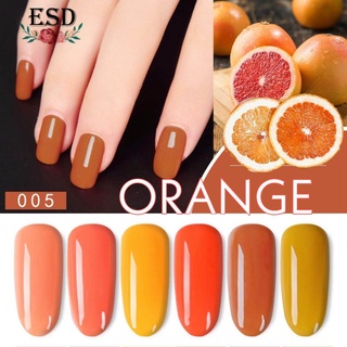 สีทาเล็บเจล สีส้ม ขนาด 15 ml. (อบ UV เท่านั้่น)  / Milan Orange Color Series Nail Gel UV  Polish 15 ml.