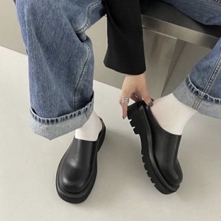 Graceboy | พร้อมส่ง basic muffin slippers shoes รองเท้าหนัง