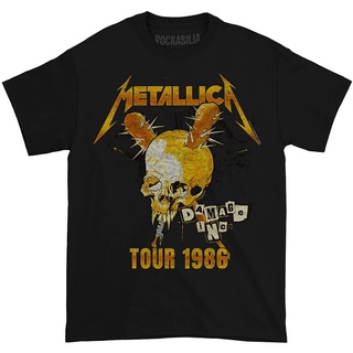 ROUND คอลูกเรือเสื้อยืด พิมพ์ลาย Metallica Orpheum 86 สีดํา สําหรับผู้ชาย-4XL