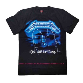 ▥○♛เสื้อวง Metallica T-Shirt Rock เสื้อยืดวงร็อค เสื้อวงเมทัลลิกา