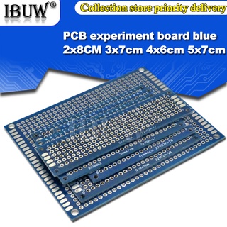 บอร์ดวงจรพิมพ์ PCB 2x8 ซม. 3x7 ซม. 4x6 ซม. 5x7 ซม. 5*7 ซม. 4*6 ซม. 3*7 ซม. สีฟ้า สําหรับ Arduino 5 ชิ้น