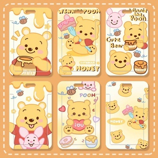 กระเป๋าใส่บัตรรถบัส ลายการ์ตูนหมีพูห์น่ารัก สําหรับนักเรียน