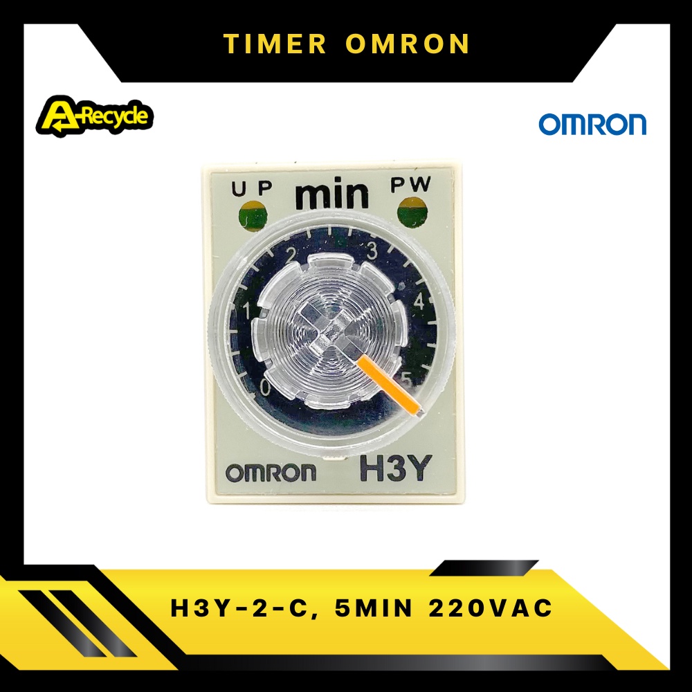 omron-h3y-2-c-5min-220vac-timer-relay-omron-2-contact-8-ขา