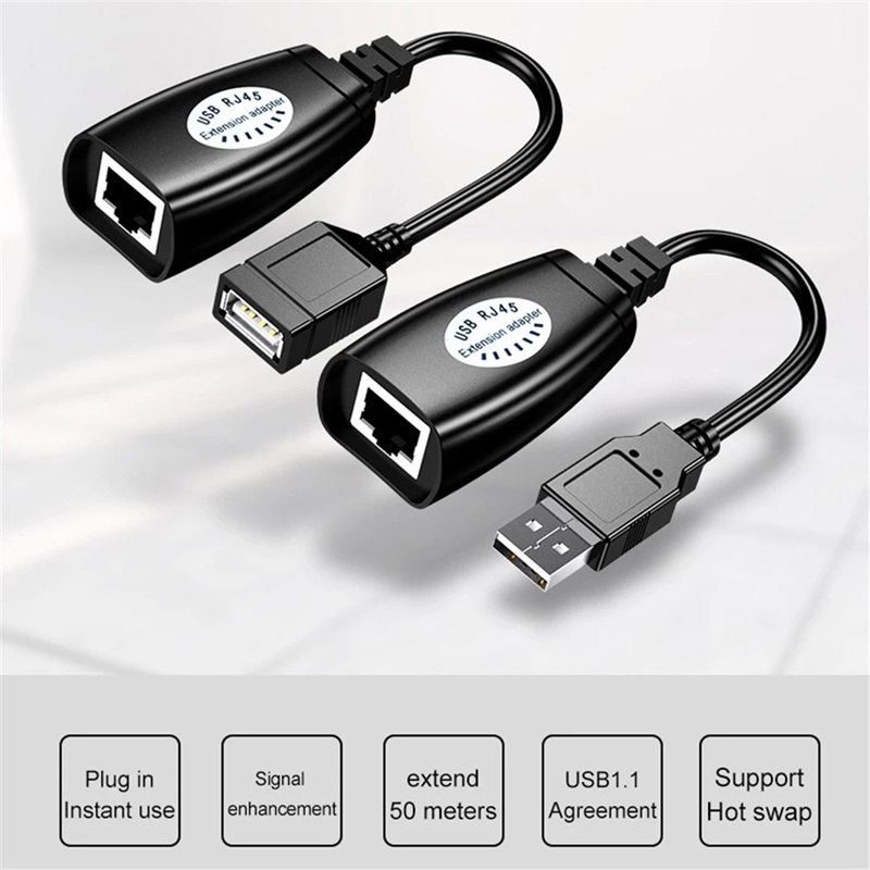 ส่วนขยาย USB Ethernet RJ45 Cat5e/6 สาย LAN อะแดปเตอร์ Extender Over ...