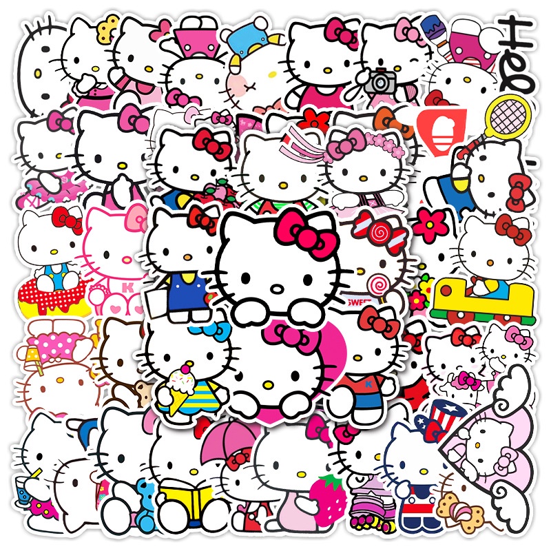 sticker-bomb-50-ชิ้น-สติ๊กเกอร์บอม-ลายคิตตี้-kitty-เอาไว้ติด-สติ๊กเกอร์โน๊ตบุ๊ค-ติดตู้เย็น