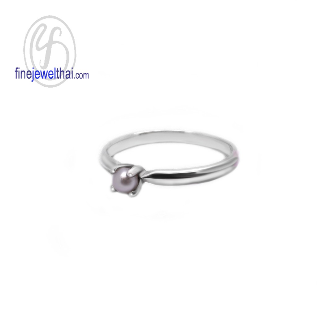finejewelthai-แหวนมุก-แหวนเงิน-มุกแท้-แหวนประจำเดือนเกิด-pearl-silver-ring-r1183pl
