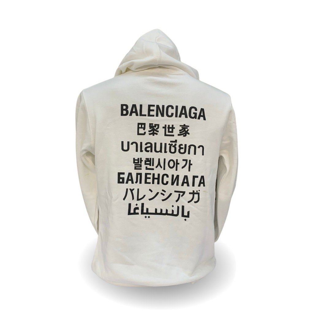 พร้อมส่ง-เก็บเงินปลายทาง-เสื้อฮู้ดแฟชั่น-สกรีนลาย-balenciaga-หน้า-หลัง