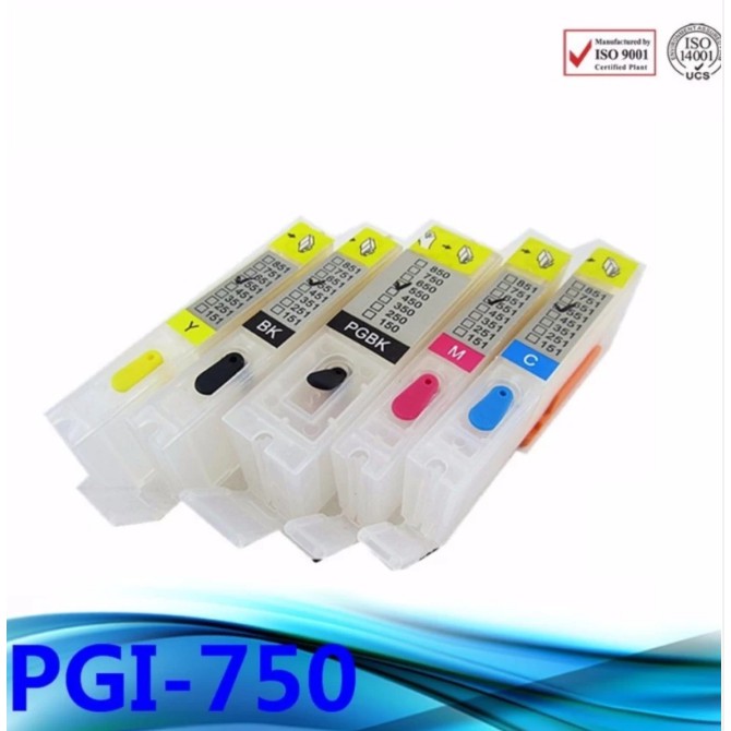 ชุดตลับหมึกแบบรีฟิลได้ พร้อมชิป สำหรับ Canon PIXMA iP7270 (PGI-750,CLI ...