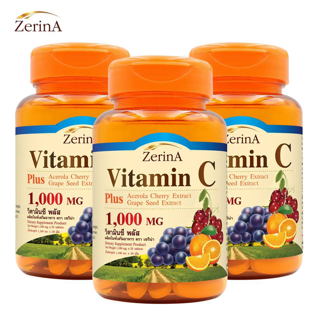 ภาพหน้าปกสินค้าVitamin C plus Acerola Grape Seed Extract วิตามินซี พลัส สารสกัดจากเมล็ดองุ่น อะเซโรล่า Zerina เซริน่า