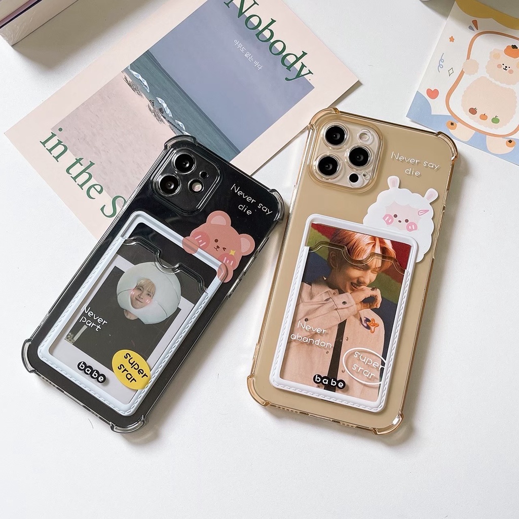 เคสใสใส่บัตร-เคสใส่บัตร-เคสไอโฟนใส่บัตร-เคสใส่รูป-เสียบบัตรแกะ-เสียบบัตรหมี