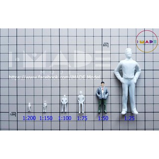 ภาพขนาดย่อของภาพหน้าปกสินค้าโมเดลคน สีขาว คละสี scale1:25  1:30  1:50  1:75  1:87  1:100  1:150  1:200  1:300 IMADE Model คนจิ๋ว สวนขวด จากร้าน luvlyclouds บน Shopee ภาพที่ 1