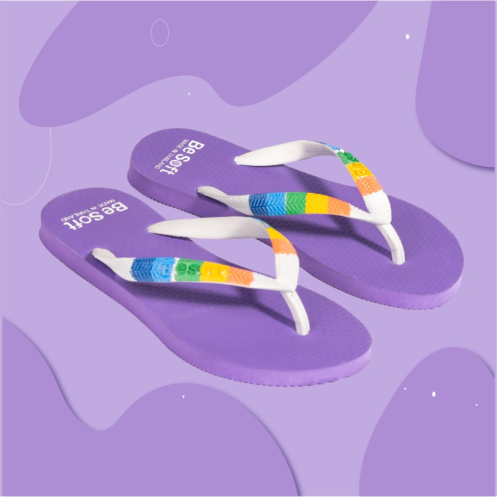 รองเท้าแตะผู้ฆญิง-แบรนด์-besoft-รุ่น-rainbow-violet