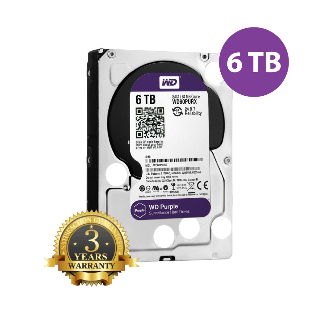 WESTERN HARD DISK 6 TB SATA III รุ่น WD60PURZ - PURPLE | Shopee Thailand
