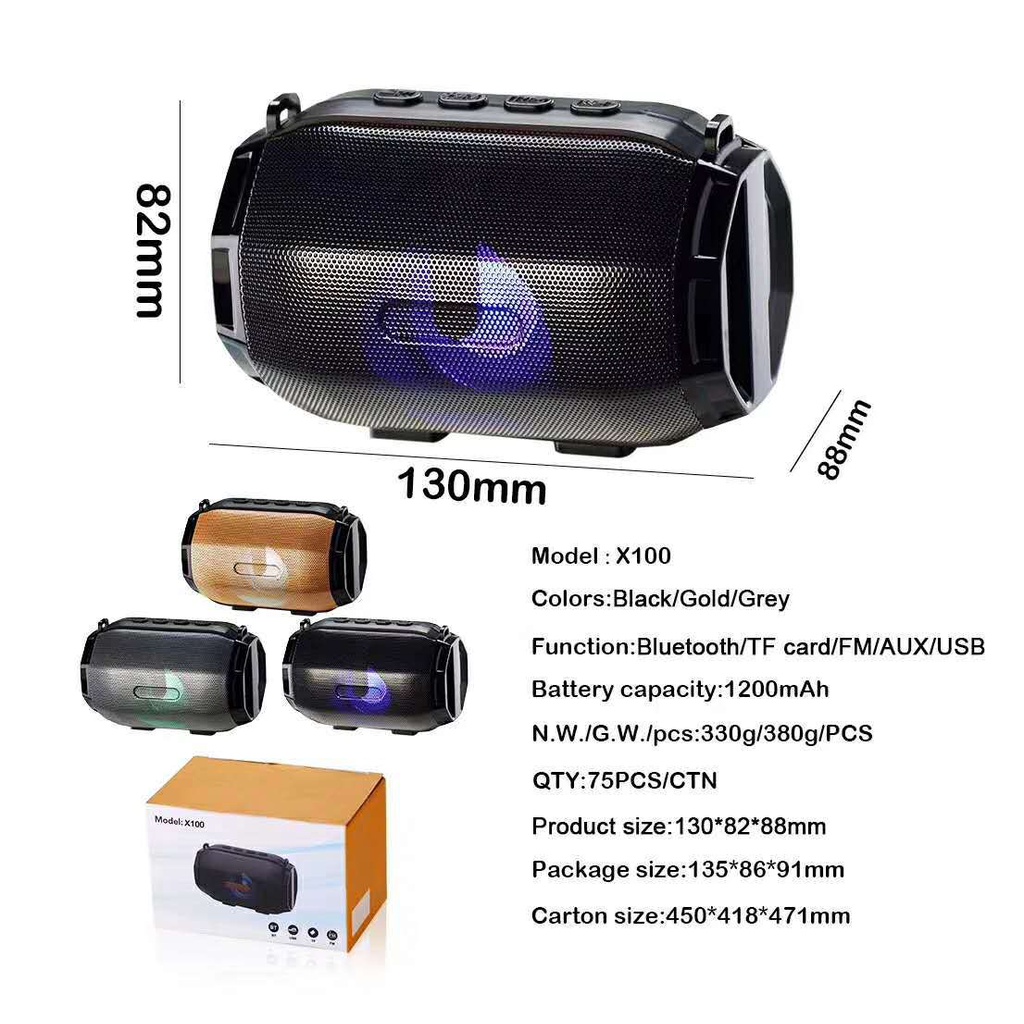 ลำโพงบลูทูธ รุ่น X100 mini wireless bluetooth speaker X100 รับประกัน ...